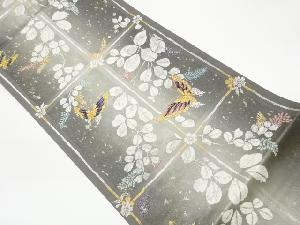 リサイクル　三嶋機業製　舞蝶萩小紋織出し袋帯